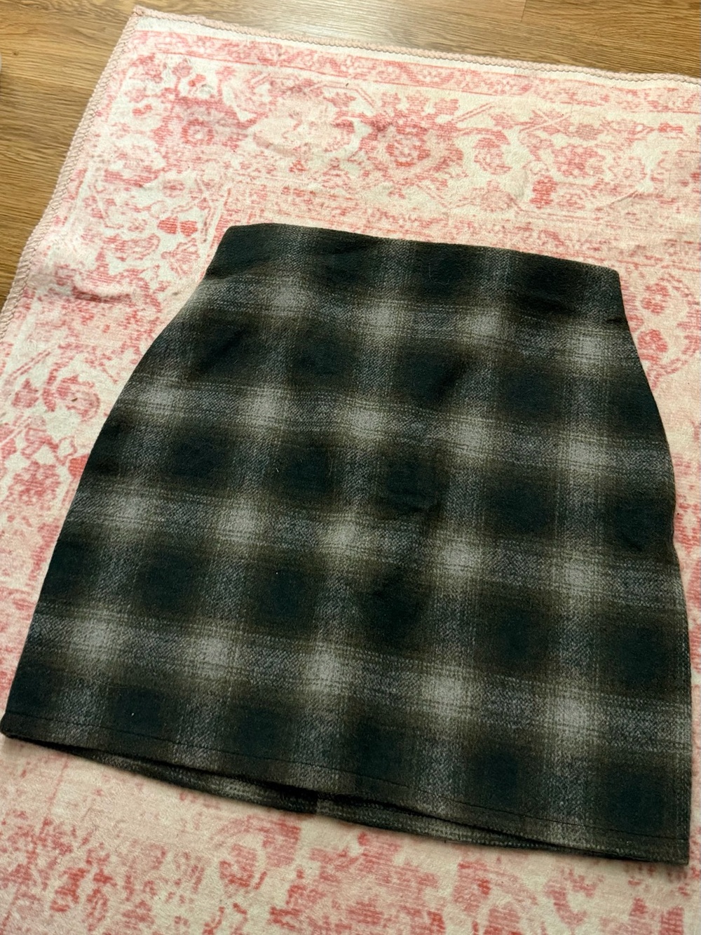 Plaid Mini Skirt in Black and Gray